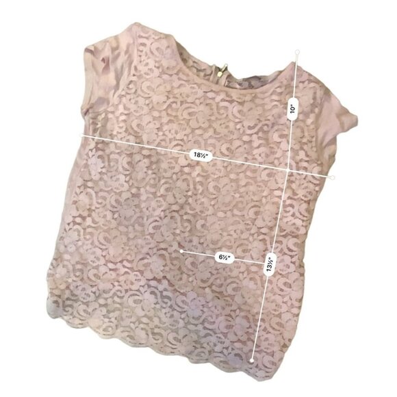 (6 for $25) New York & Company Pink Lace Short Sleeve top size Large - Picture 3 of 3